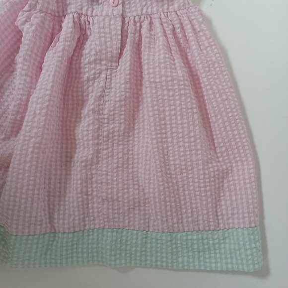 Vintage Sears Baby Pink Checkered Gingham Toddler Dress Sz 2T 24 Months Flower - Picture 10 of 15
